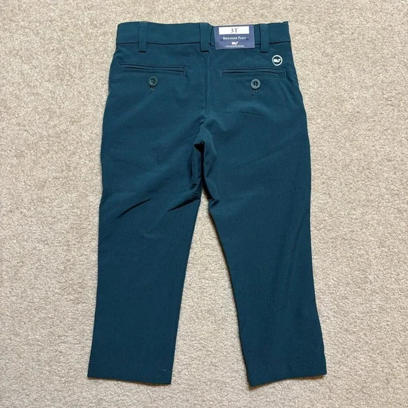 Vineyard Vines Pants Boys 4 Charleston Green Performance Breaker Chino Stretch - Picture 3 of 12